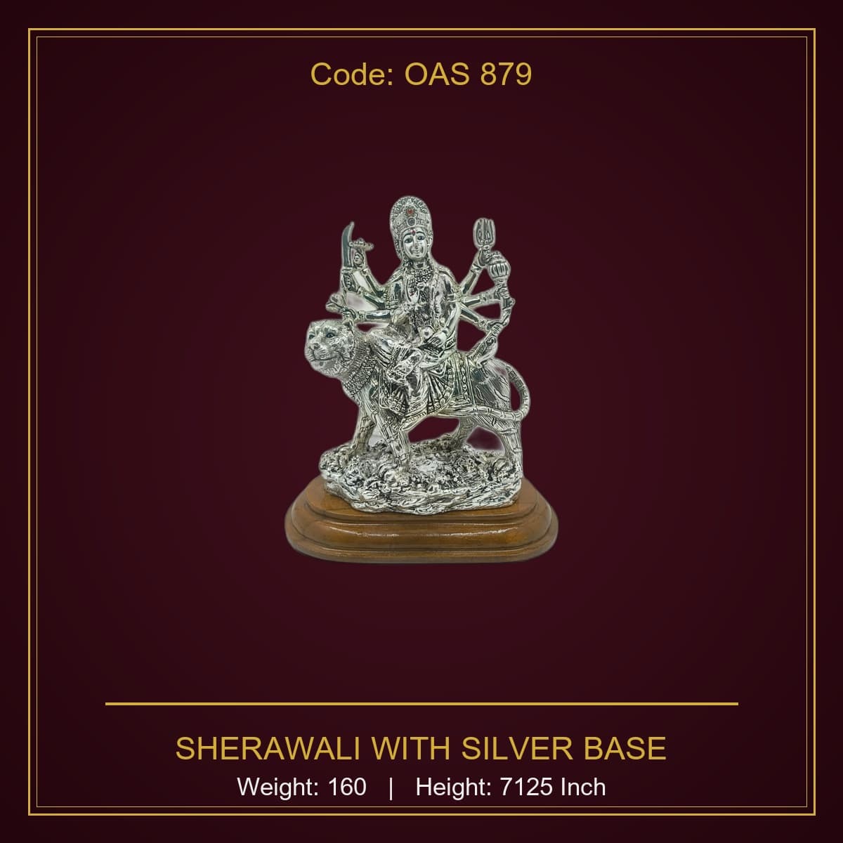 999 Silver Sherawali With Silver Base 160