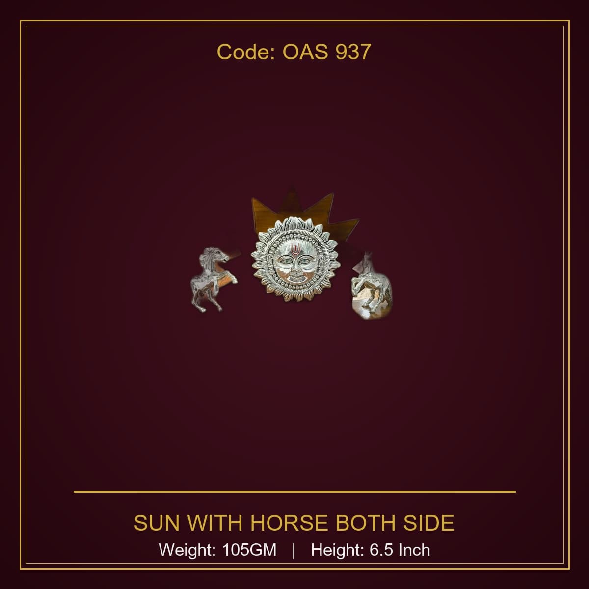 999 Silver Sun With Horse Both Side