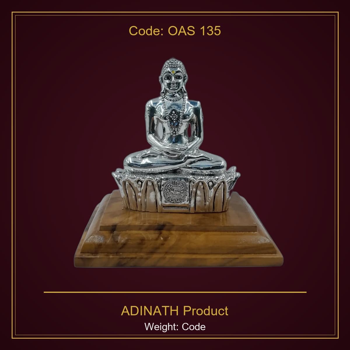 999 Silver ADINATH Product Code :