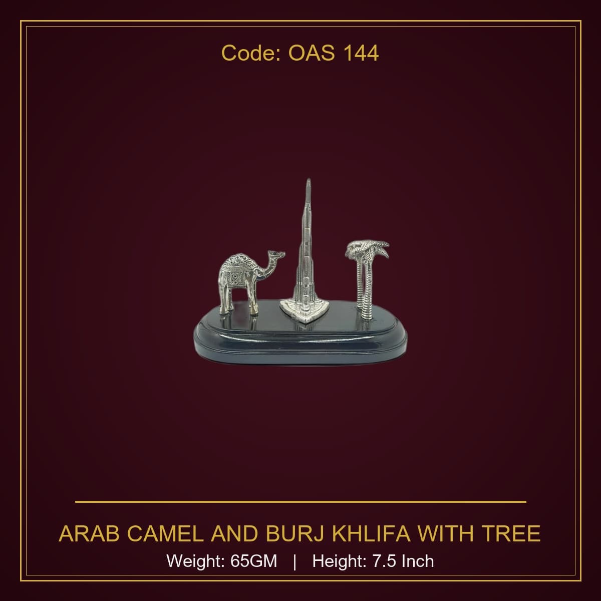 999 Silver Arab Camel And Burj Khlifa With Tree