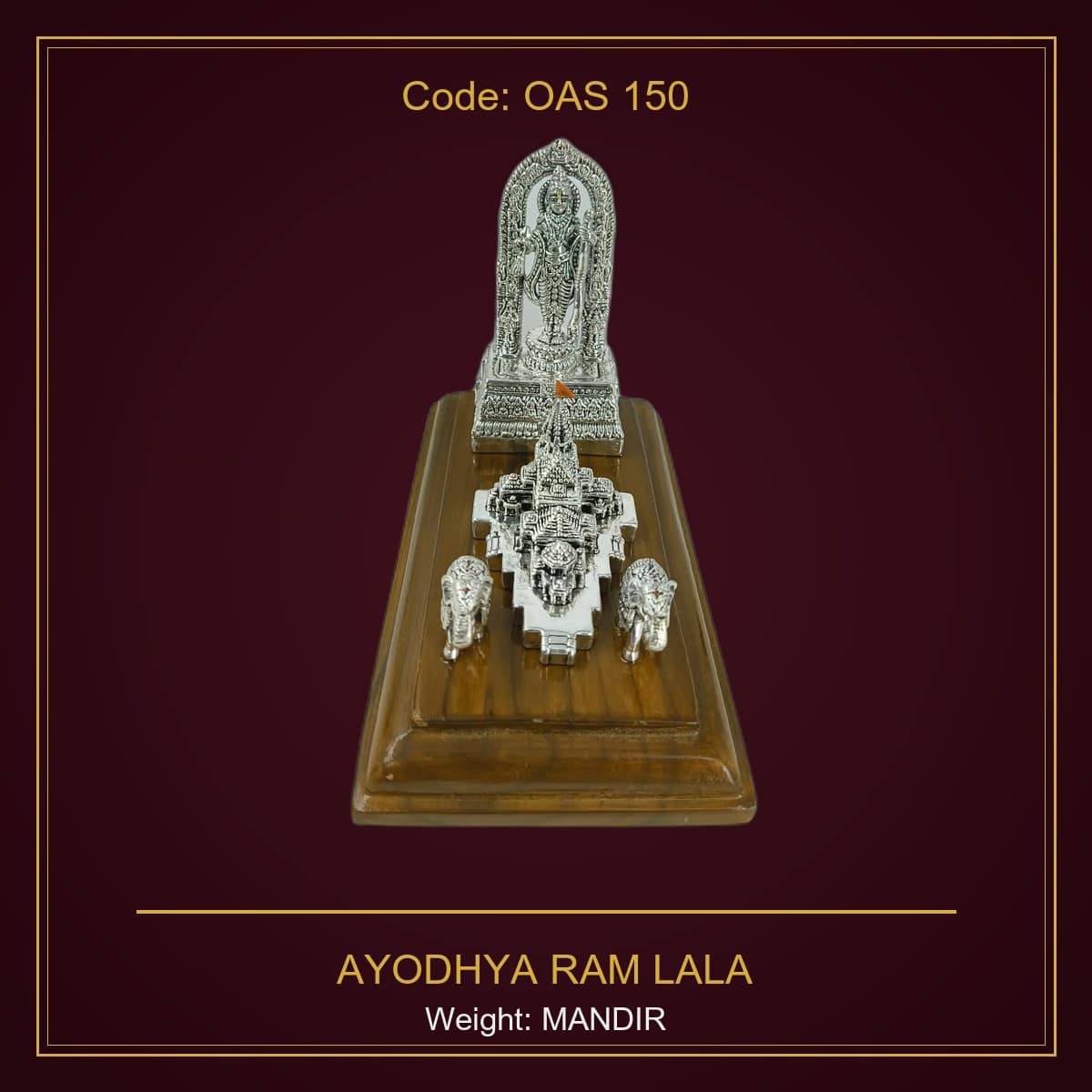 999 Silver Ayodhya Ram Lala & Mandir