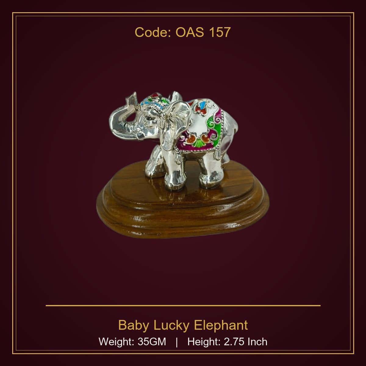 999 Silver Baby Lucky Elephant