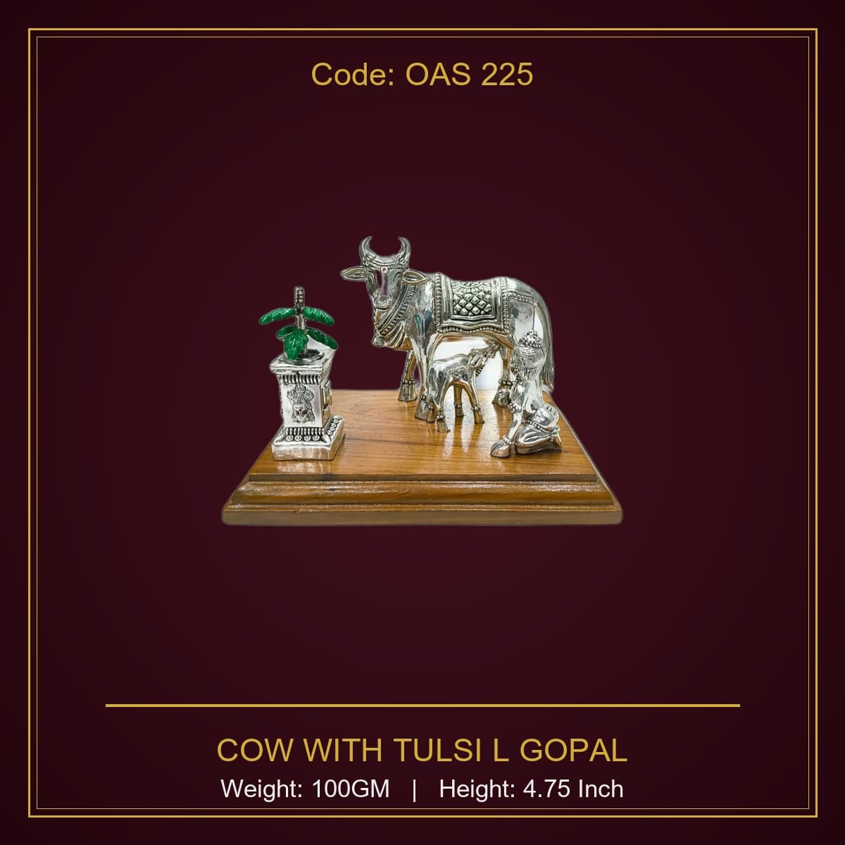 999 Silver Cow With Tulsi & L Gopal