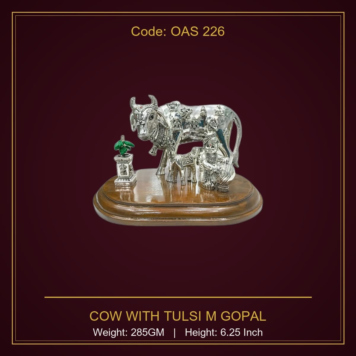 999 Silver Cow With Tulsi & M.Gopal