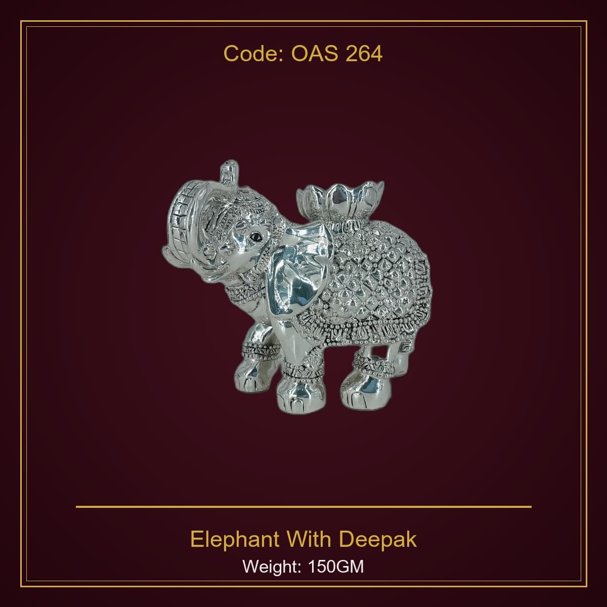 999 Silver Elephant With Deepak