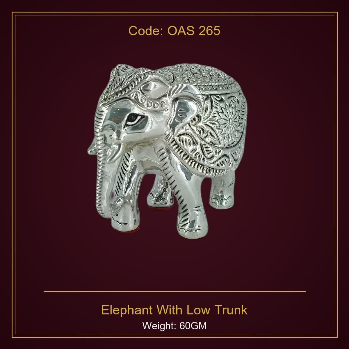 999 Silver Elephant With Low Trunk