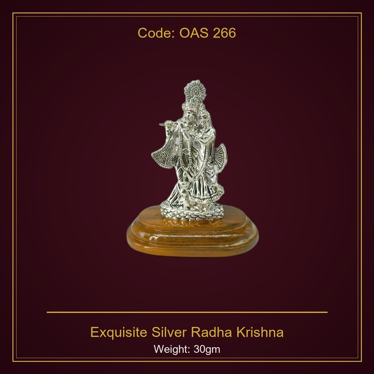 999 Silver Exquisite Silver Radha Krishna