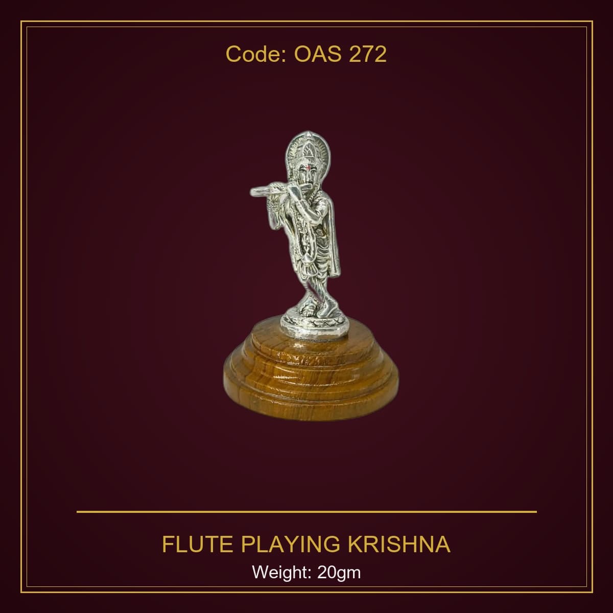999 Silver Flute Playing Krishna