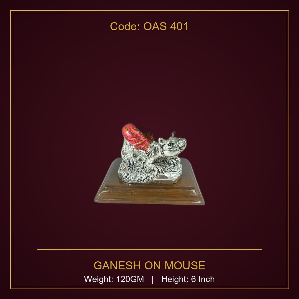 999 Silver Ganesh On Mouse
