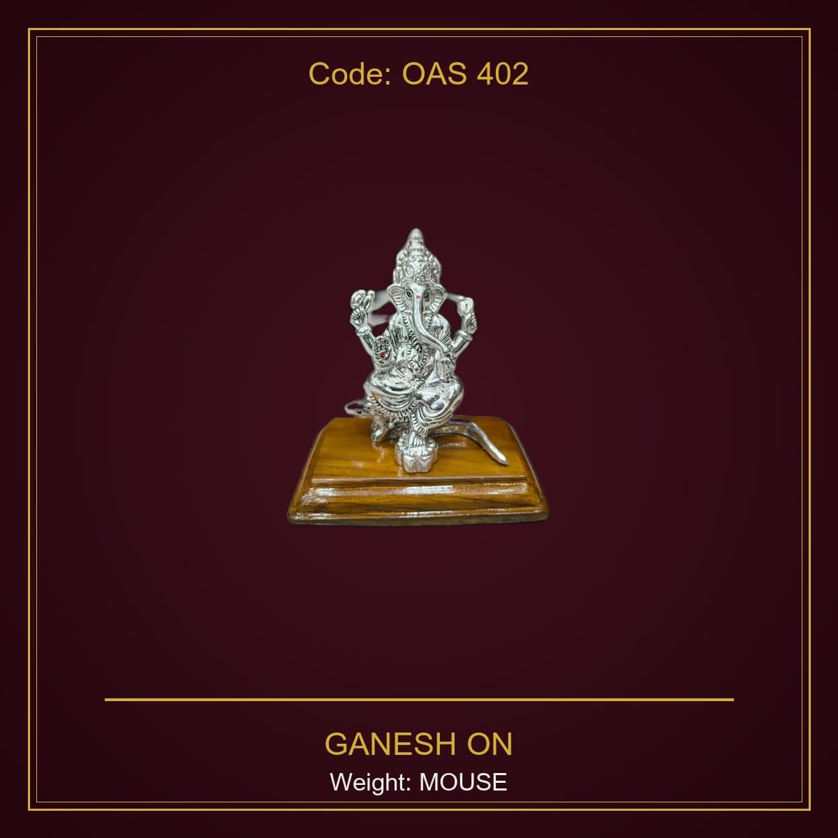 999 Silver Ganesh On Mouse
