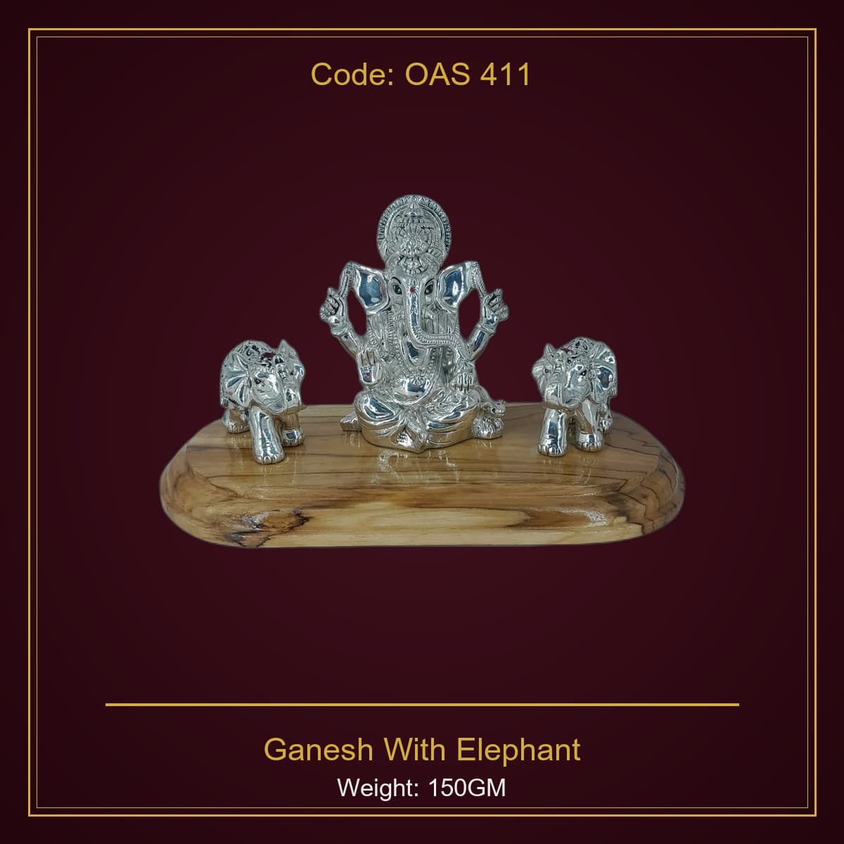999 Silver Ganesh With Elephant