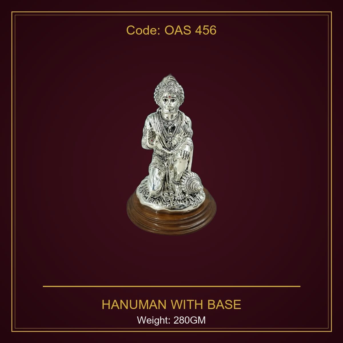 999 Silver Hanuman With Base