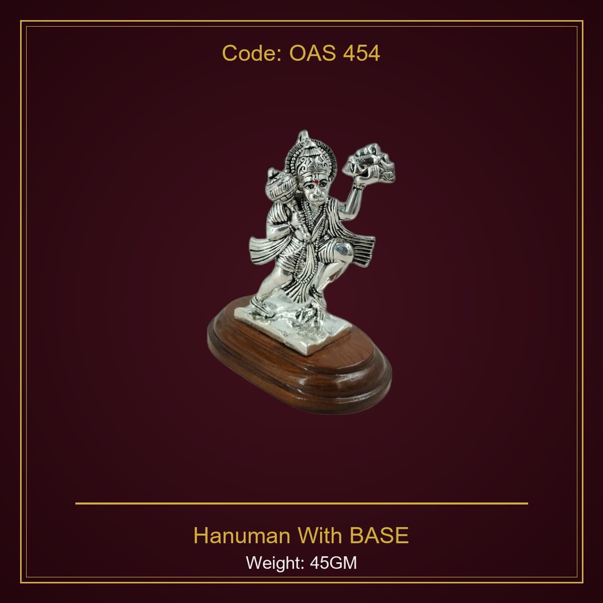 999 Silver Hanuman With BASE