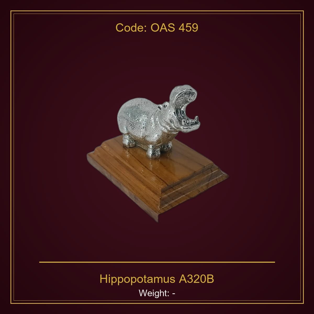 999 Silver Hippopotamus