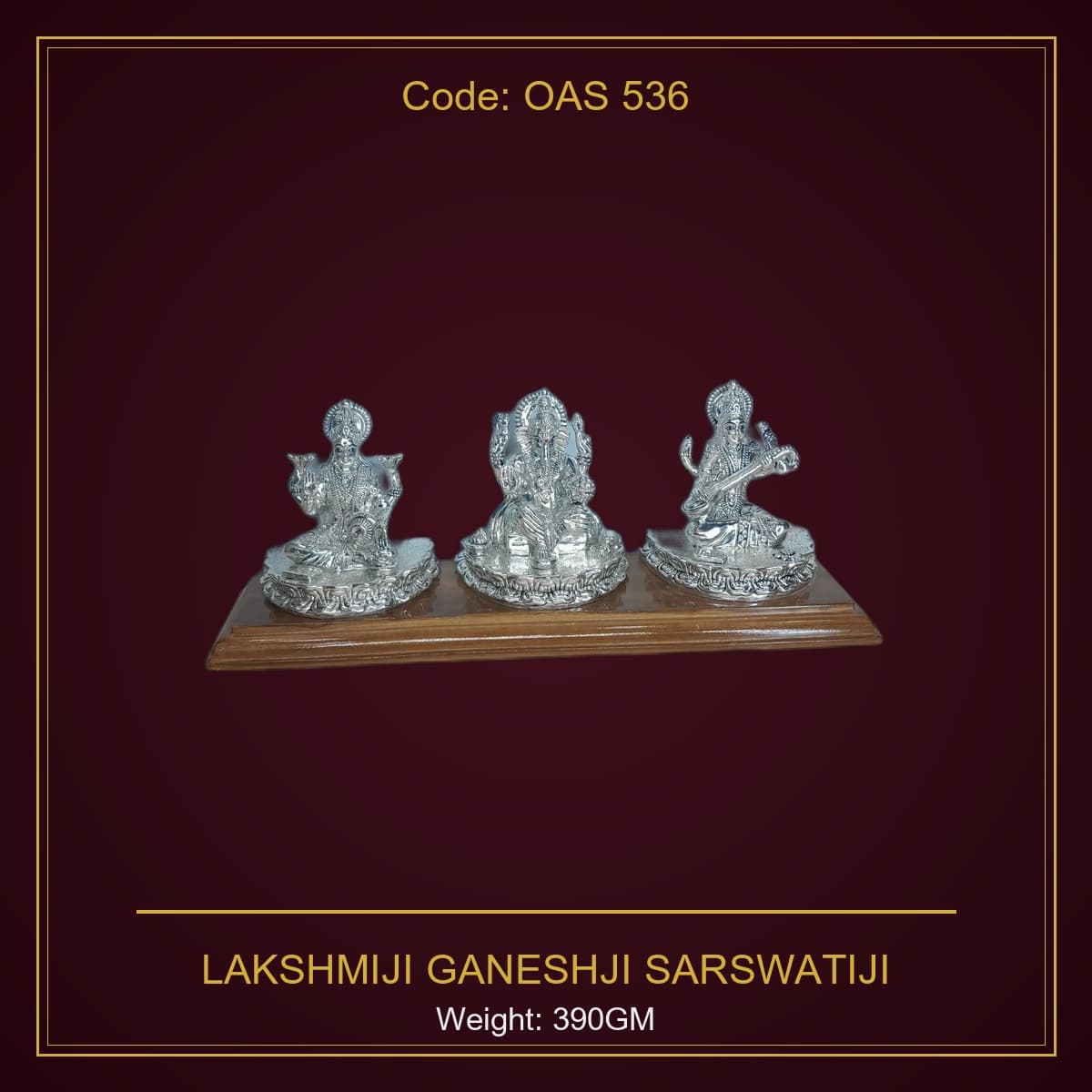 999 Silver Lakshmiji Ganeshji Sarswatiji