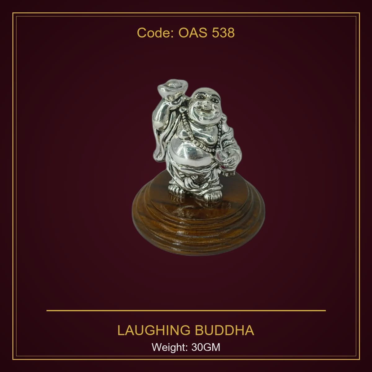 999 Silver Laughing Buddha