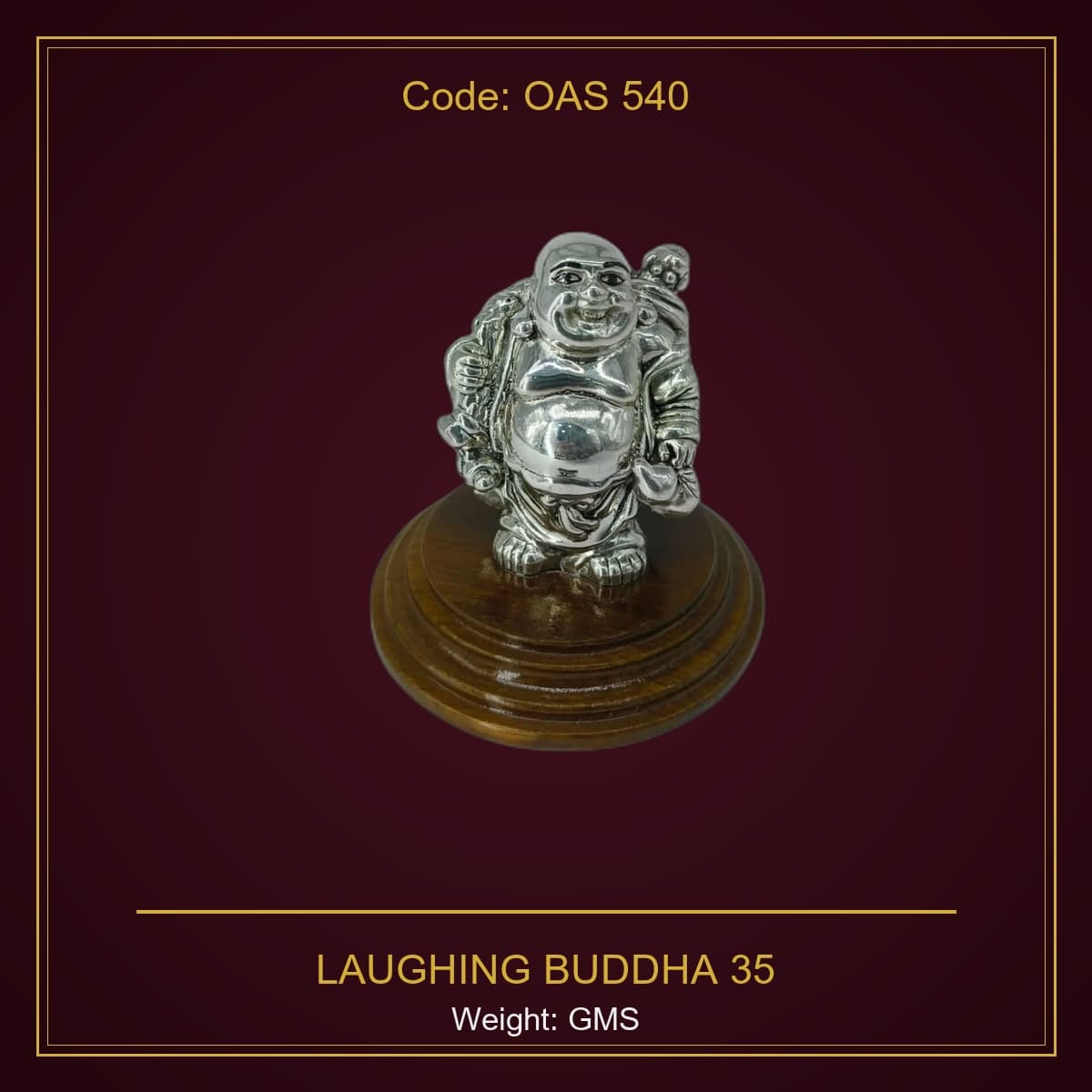 999 Silver Laughing Buddha