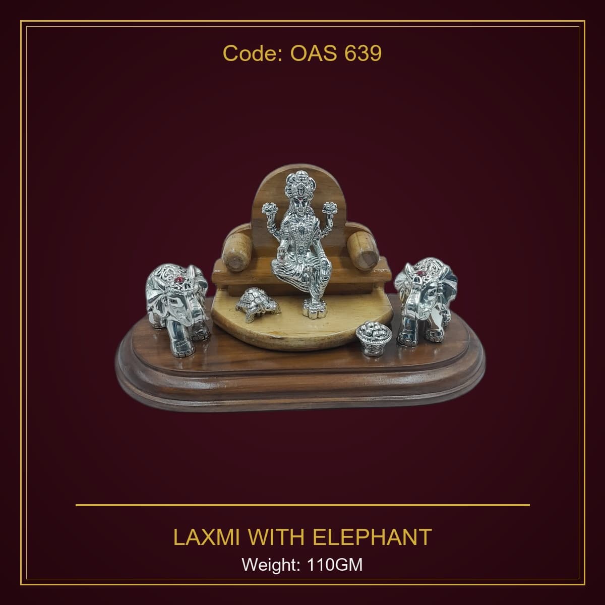 999 Silver Laxmi With Elephant