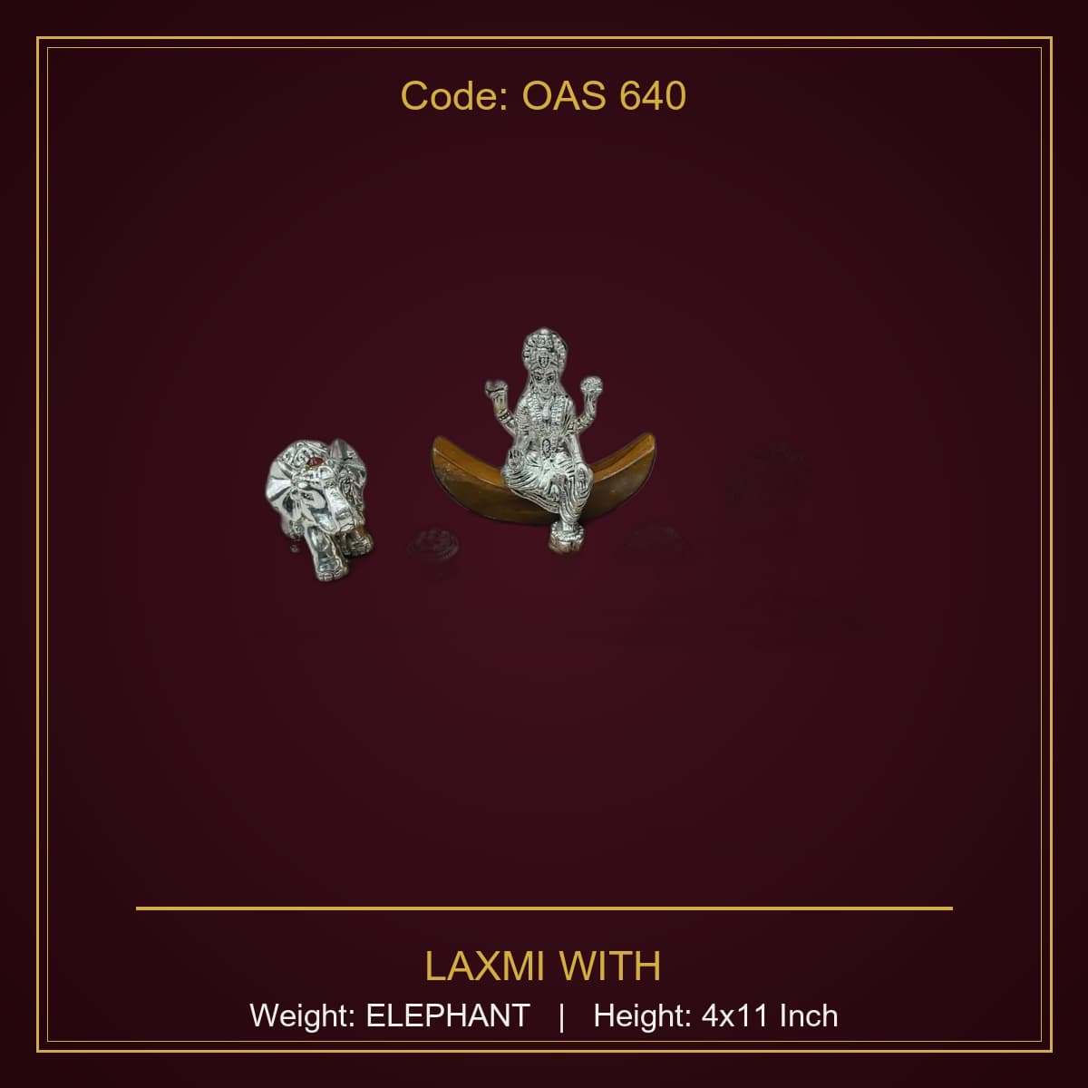 999 Silver Laxmi With Elephant