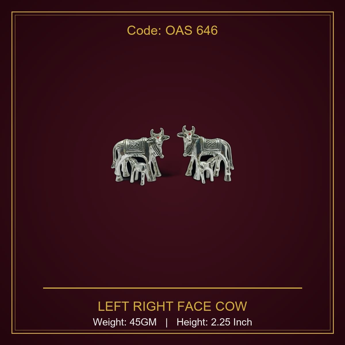 999 Silver Left Right Face Cow