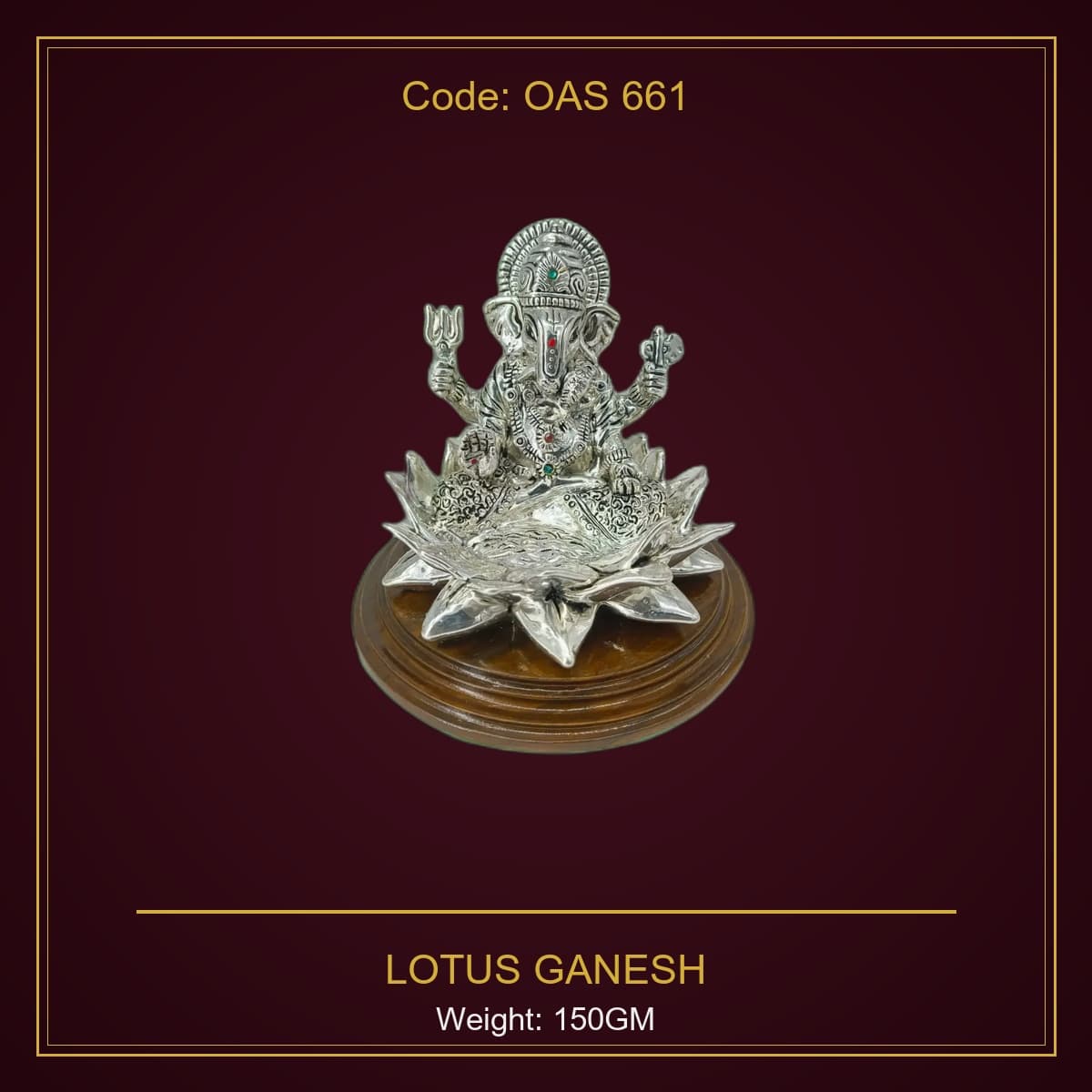 999 Silver Lotus Ganesh
