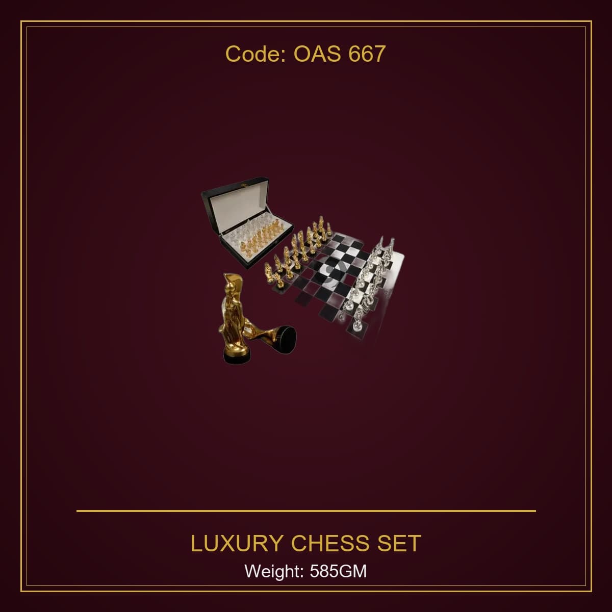 999 Silver Luxury Chess Set