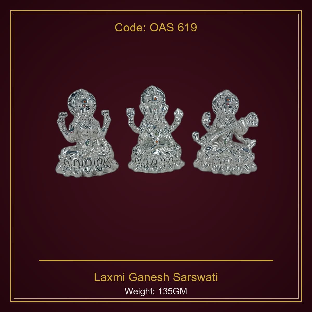 999 Silver Laxmi Ganesh Sarswati