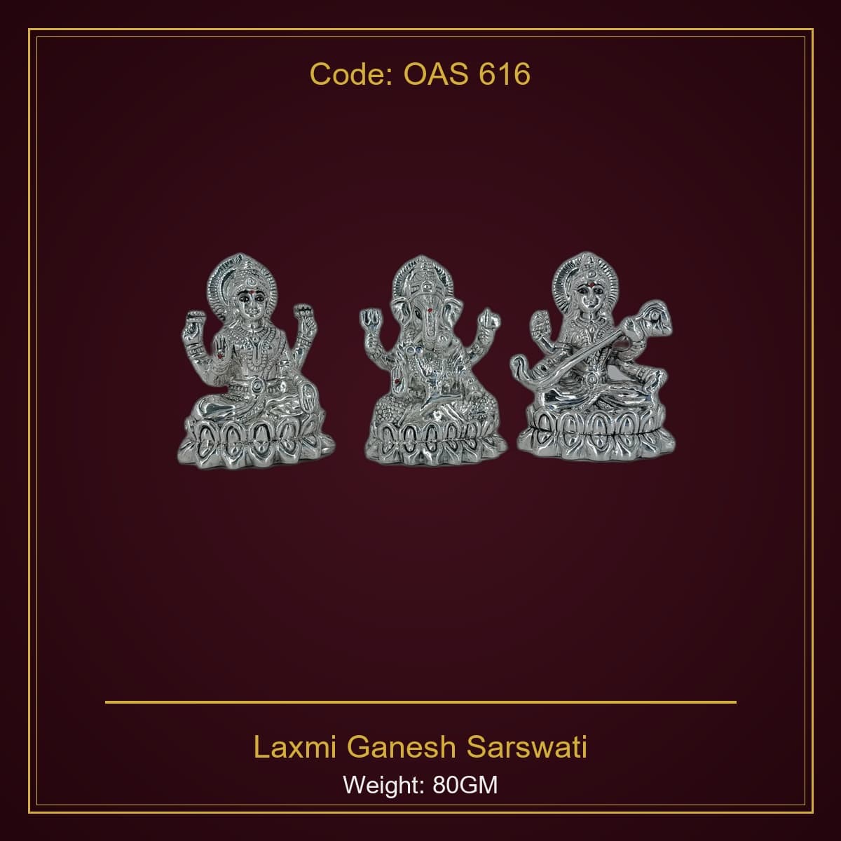 999 Silver Laxmi Ganesh Sarswati