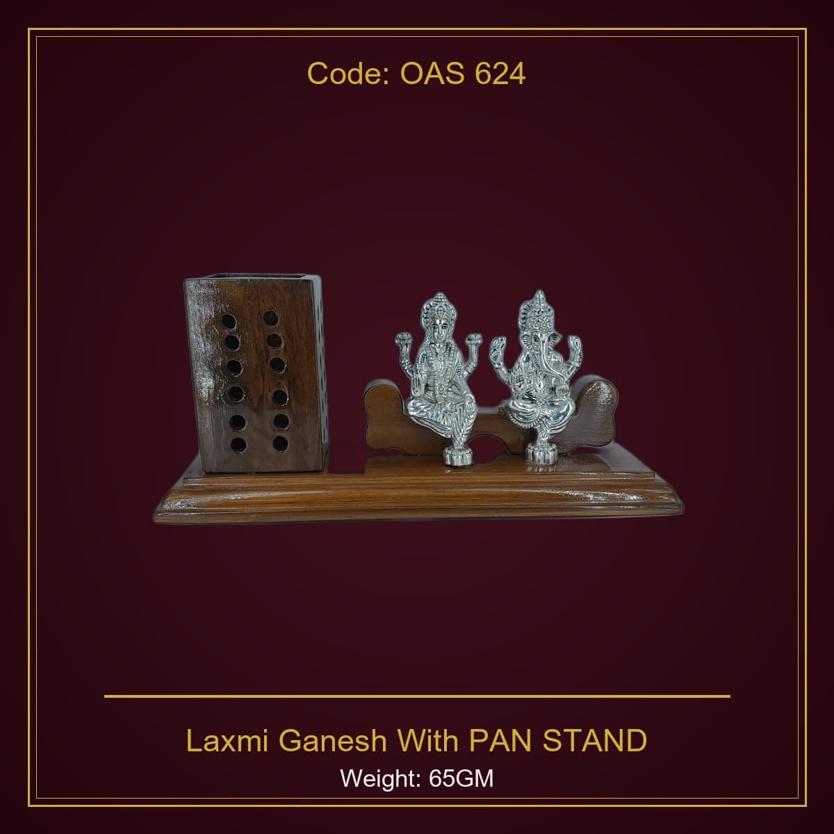 999 Silver Laxmi Ganesh With PAN STAND