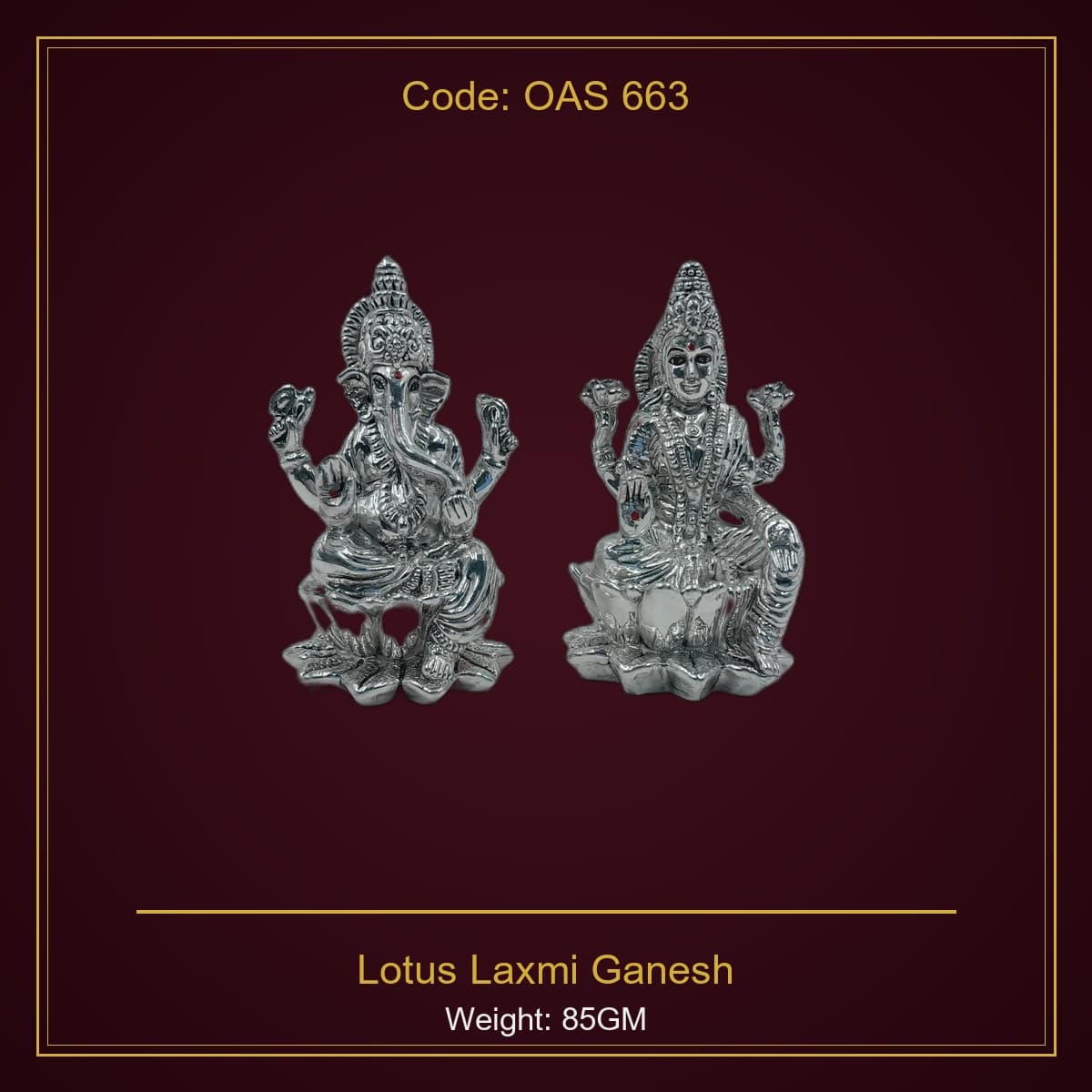 999 Silver Lotus Laxmi Ganesh