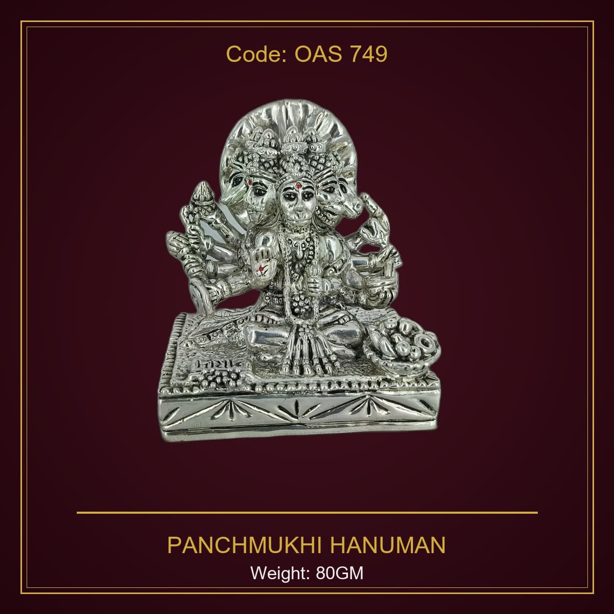 999 Silver Panchmukhi Hanuman