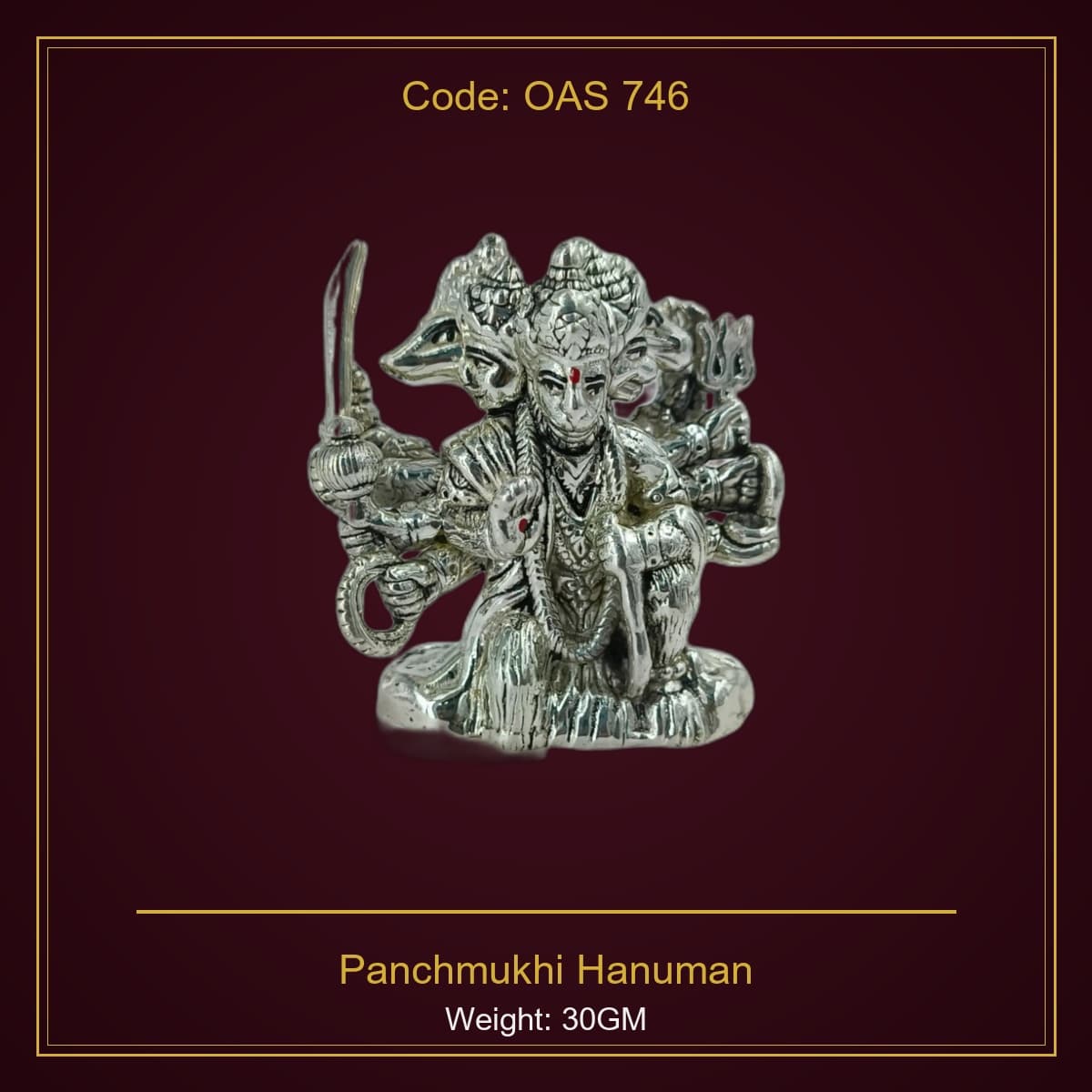 999 Silver Panchmukhi Hanuman