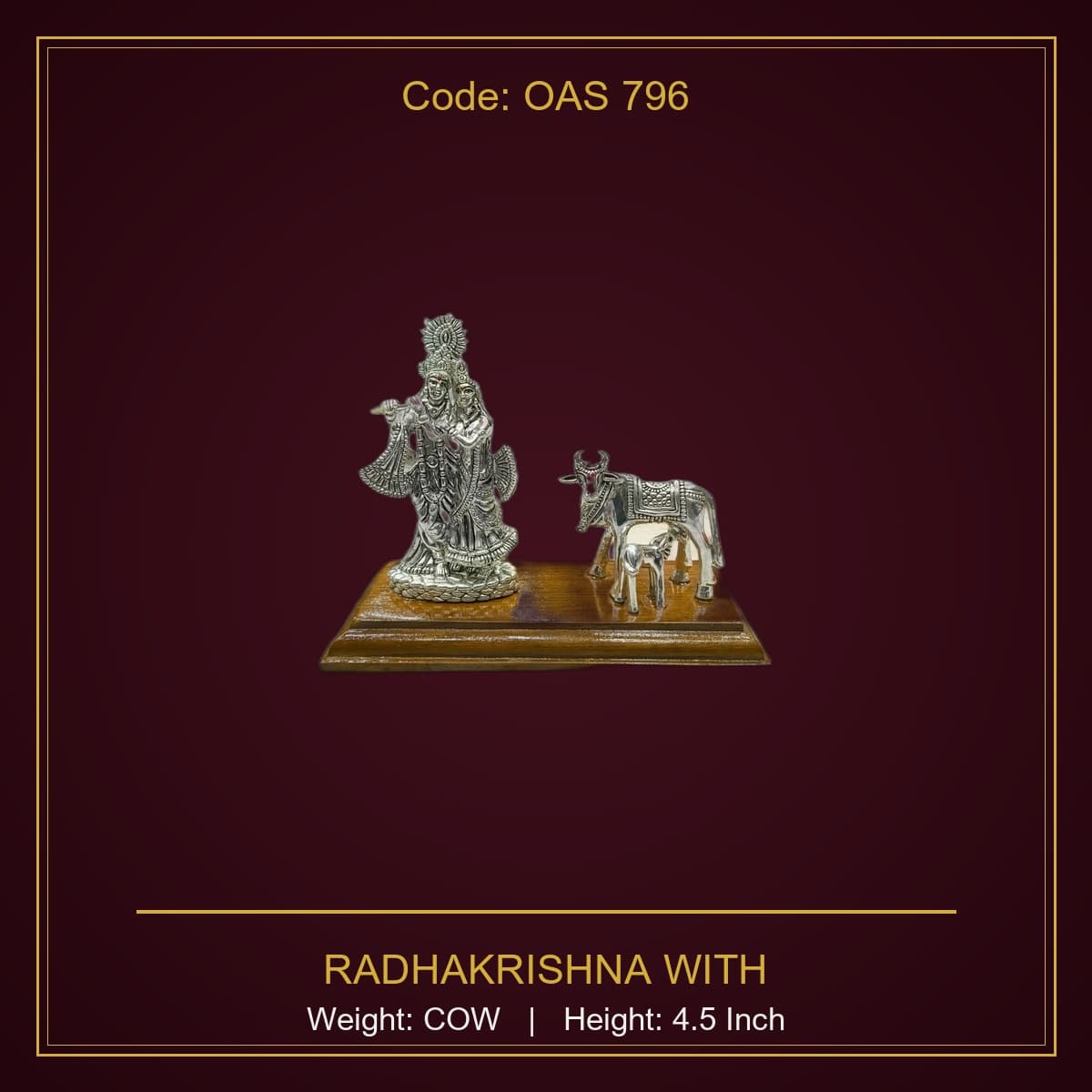 999 Silver Radhakrishna With Cow