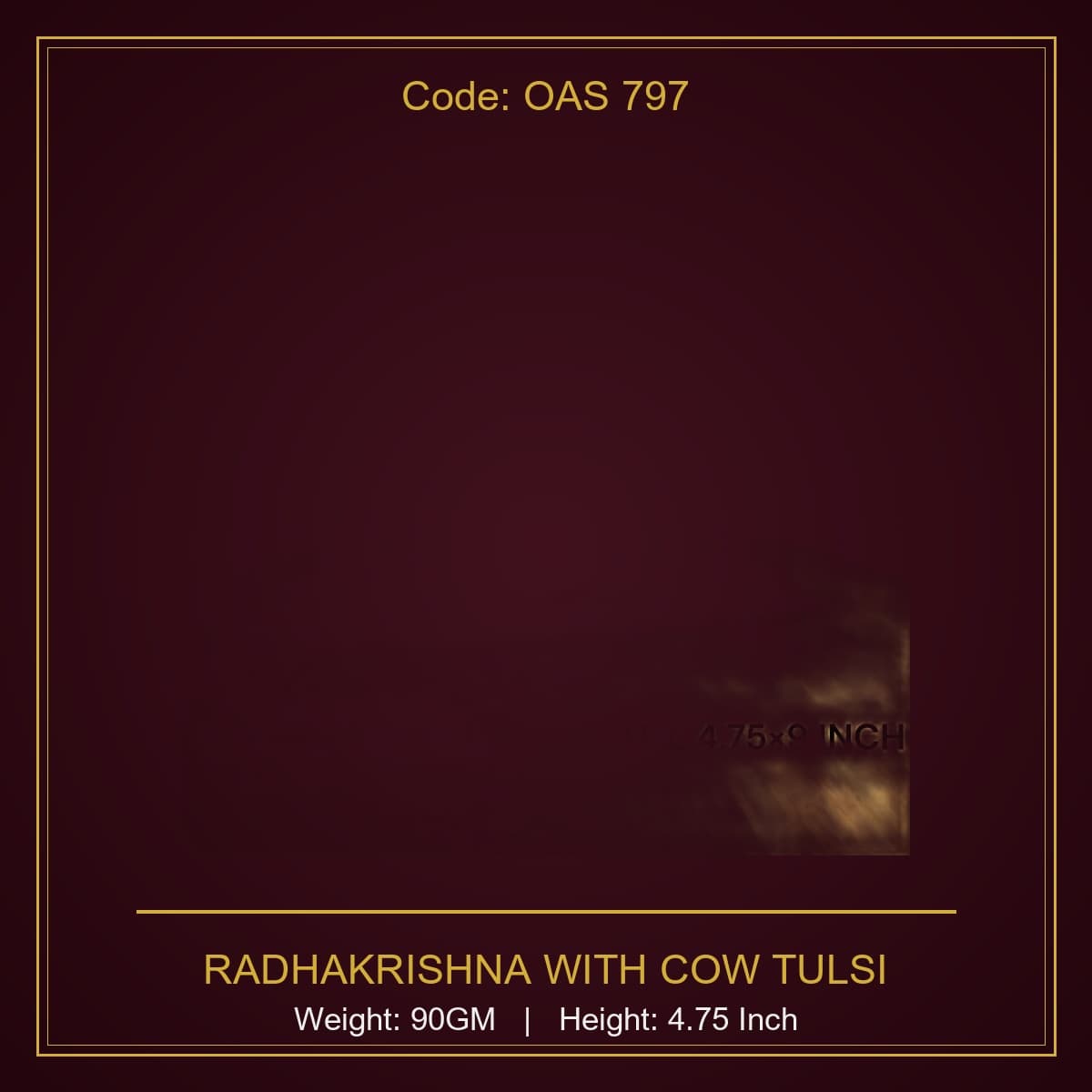 999 Silver Radhakrishna With Cow & Tulsi
