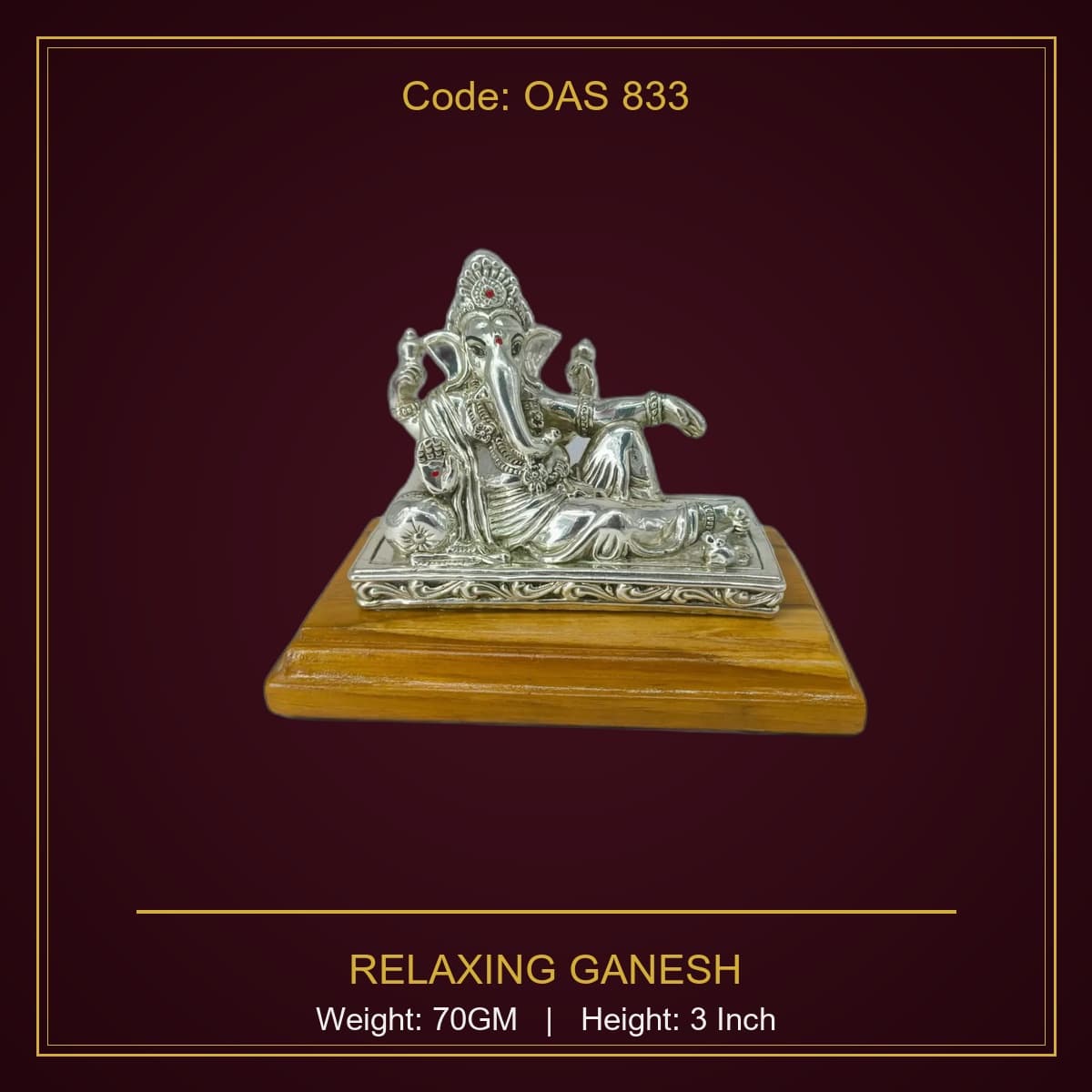 999 Silver Relaxing Ganesh