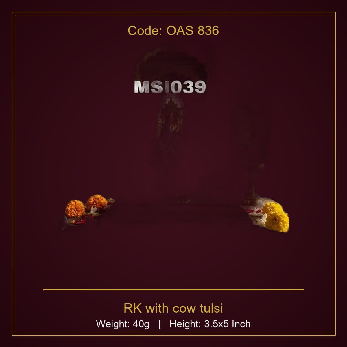 999 Silver RK with cow & tulsi 40g