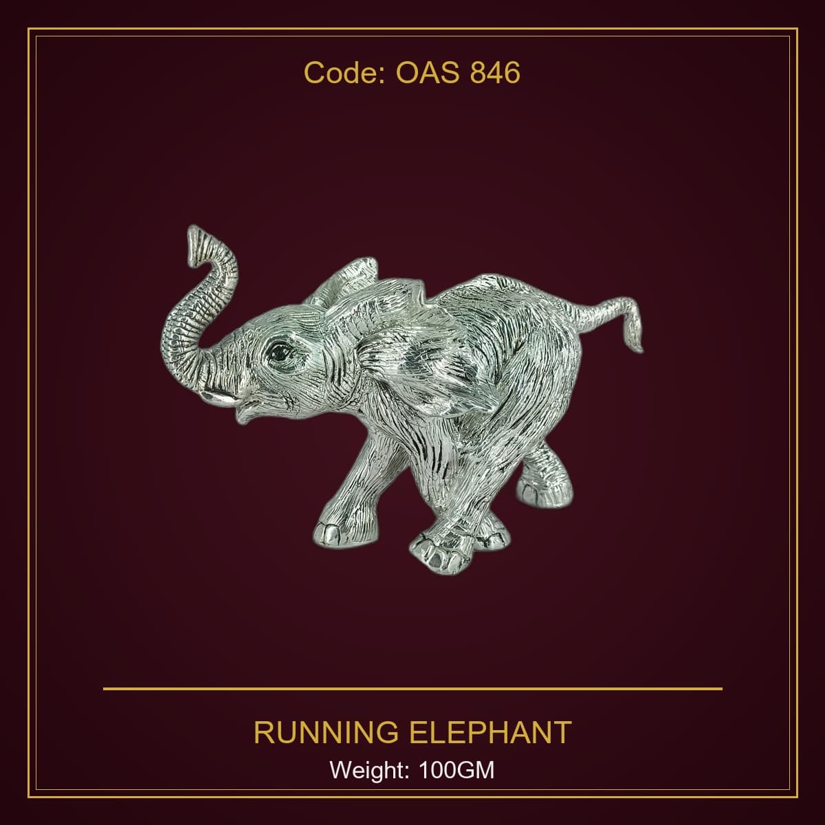 999 Silver Running Elephant