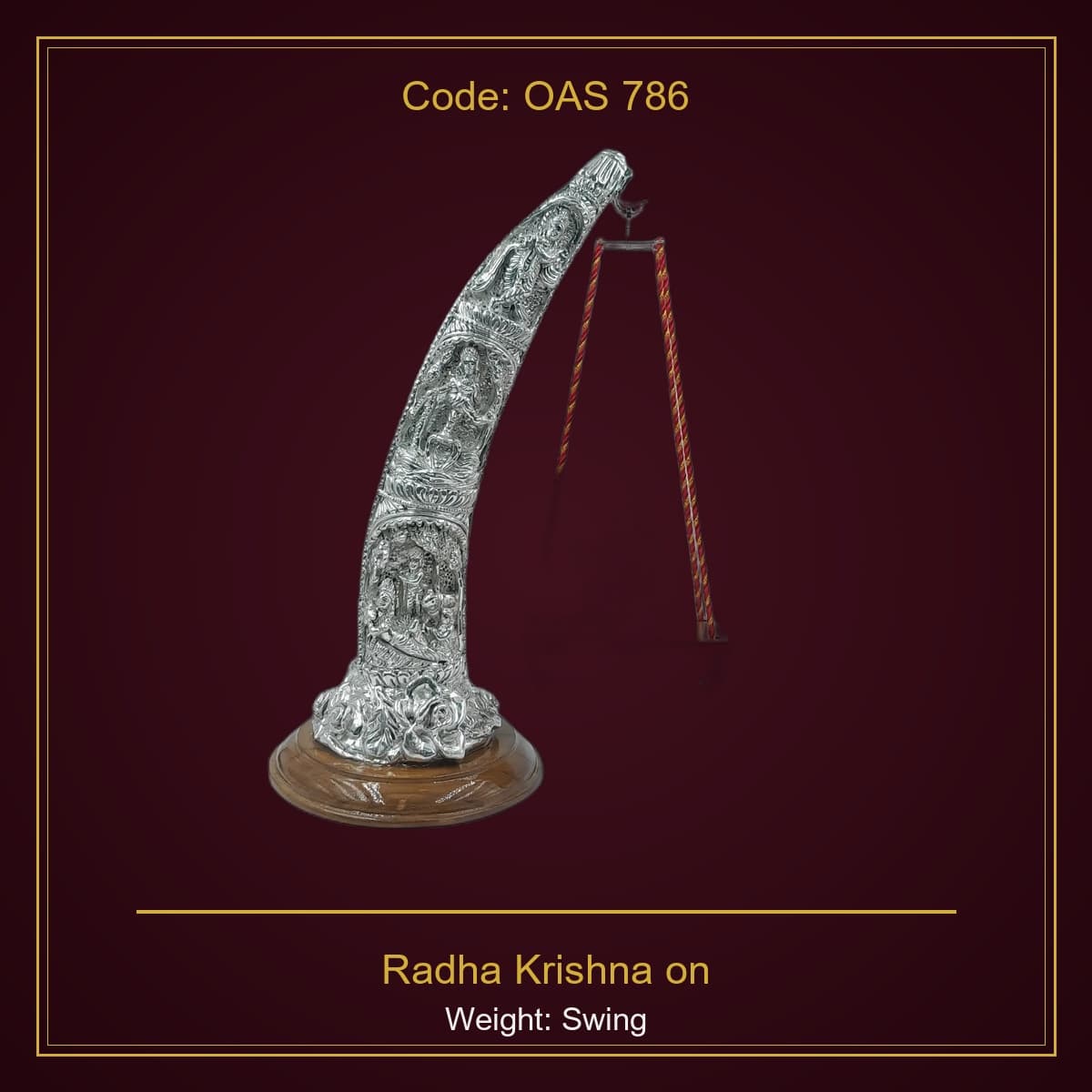 999 Silver Radha Krishna on Swing