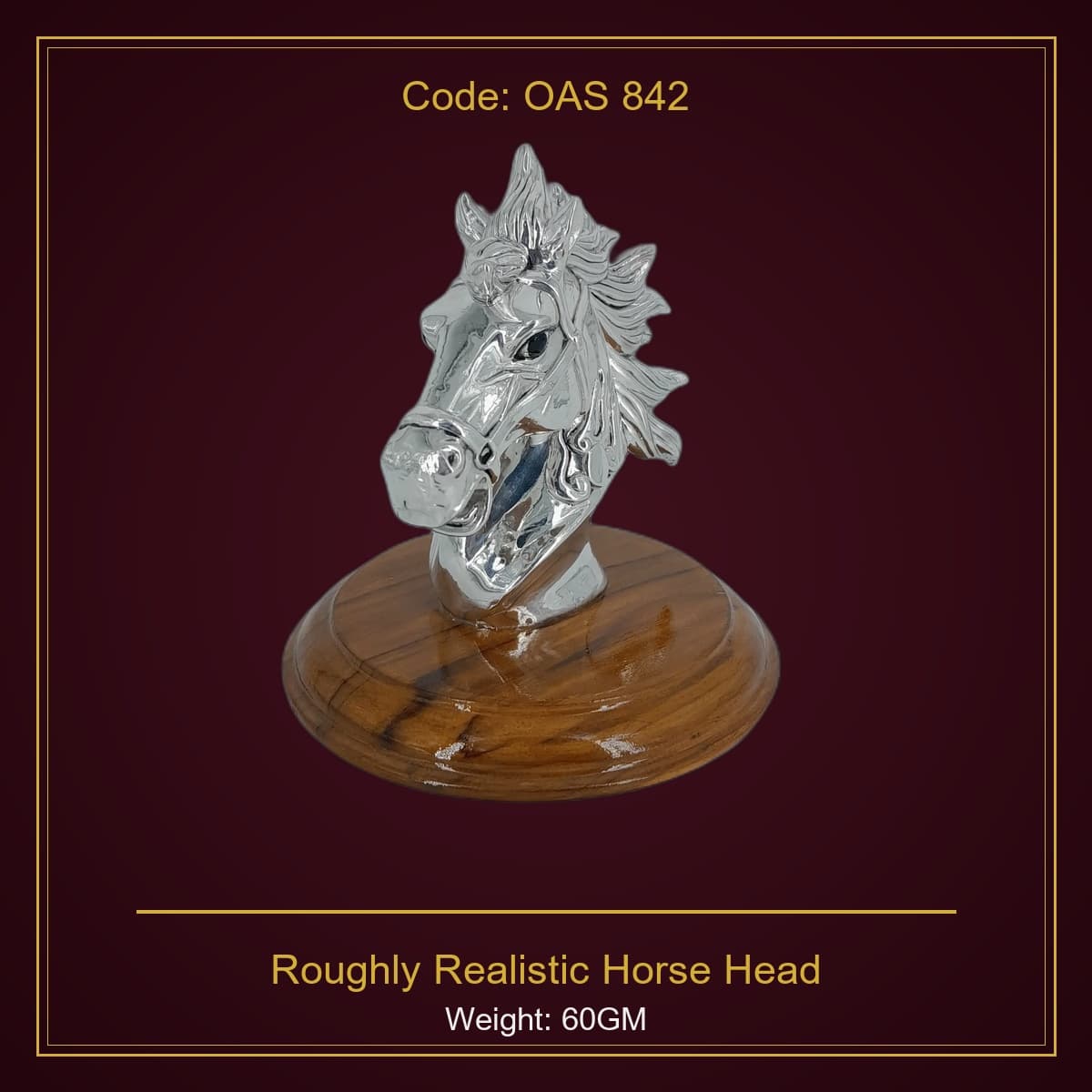 999 Silver Roughly Realistic Horse Head