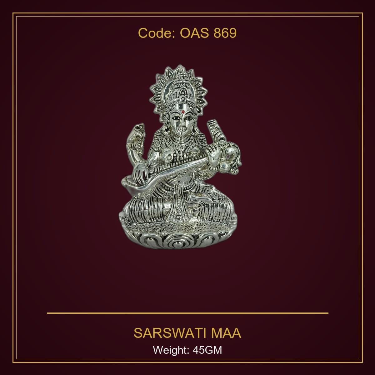 999 Silver Sarswati Maa