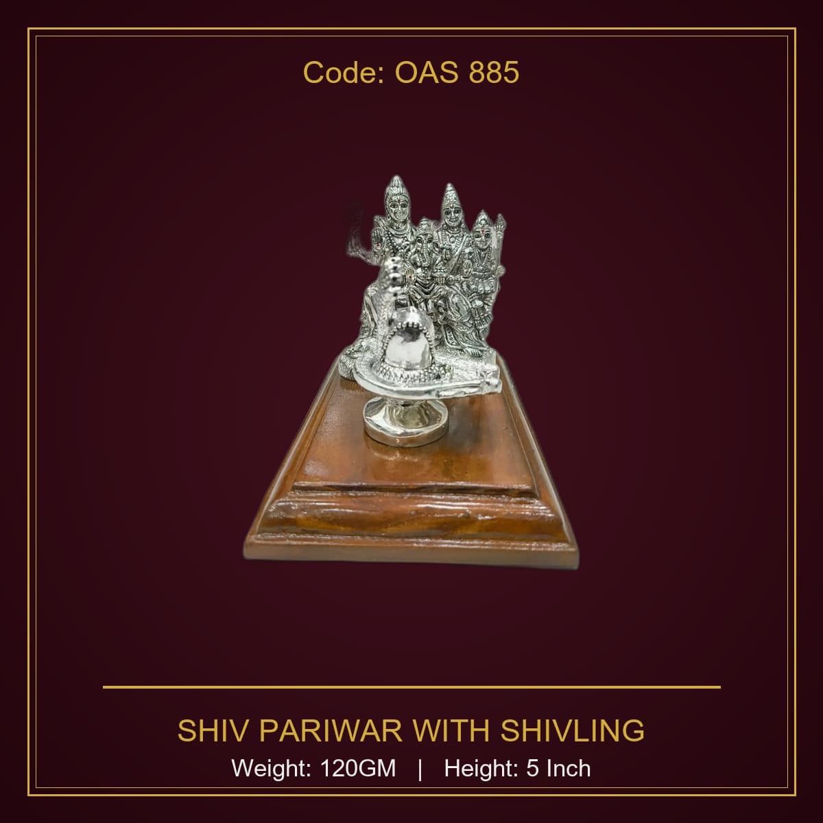 999 Silver Shiv Pariwar With Shivling