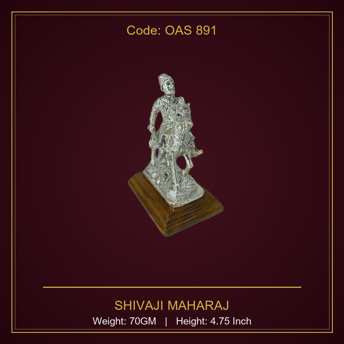 999 Silver Shivaji Maharaj