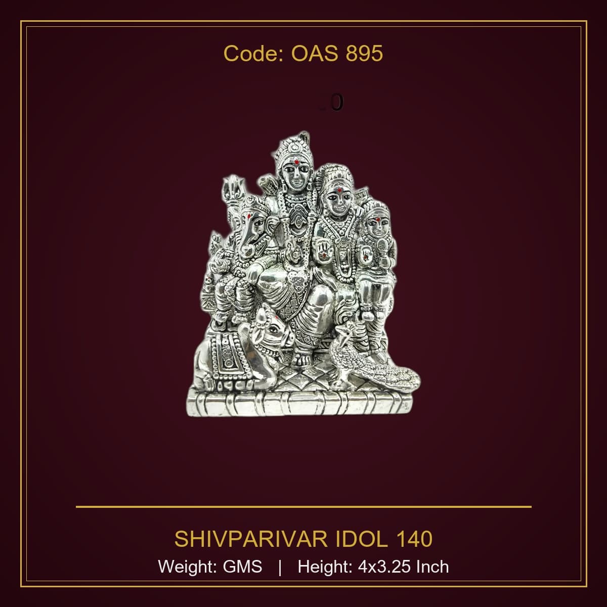 999 Silver Shivparivar Idol