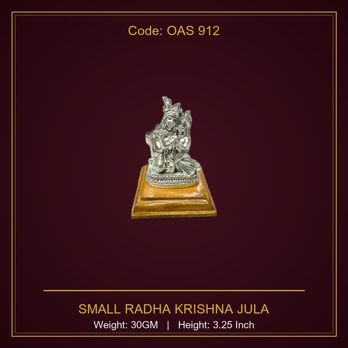 999 Silver Small Radha Krishna Jula