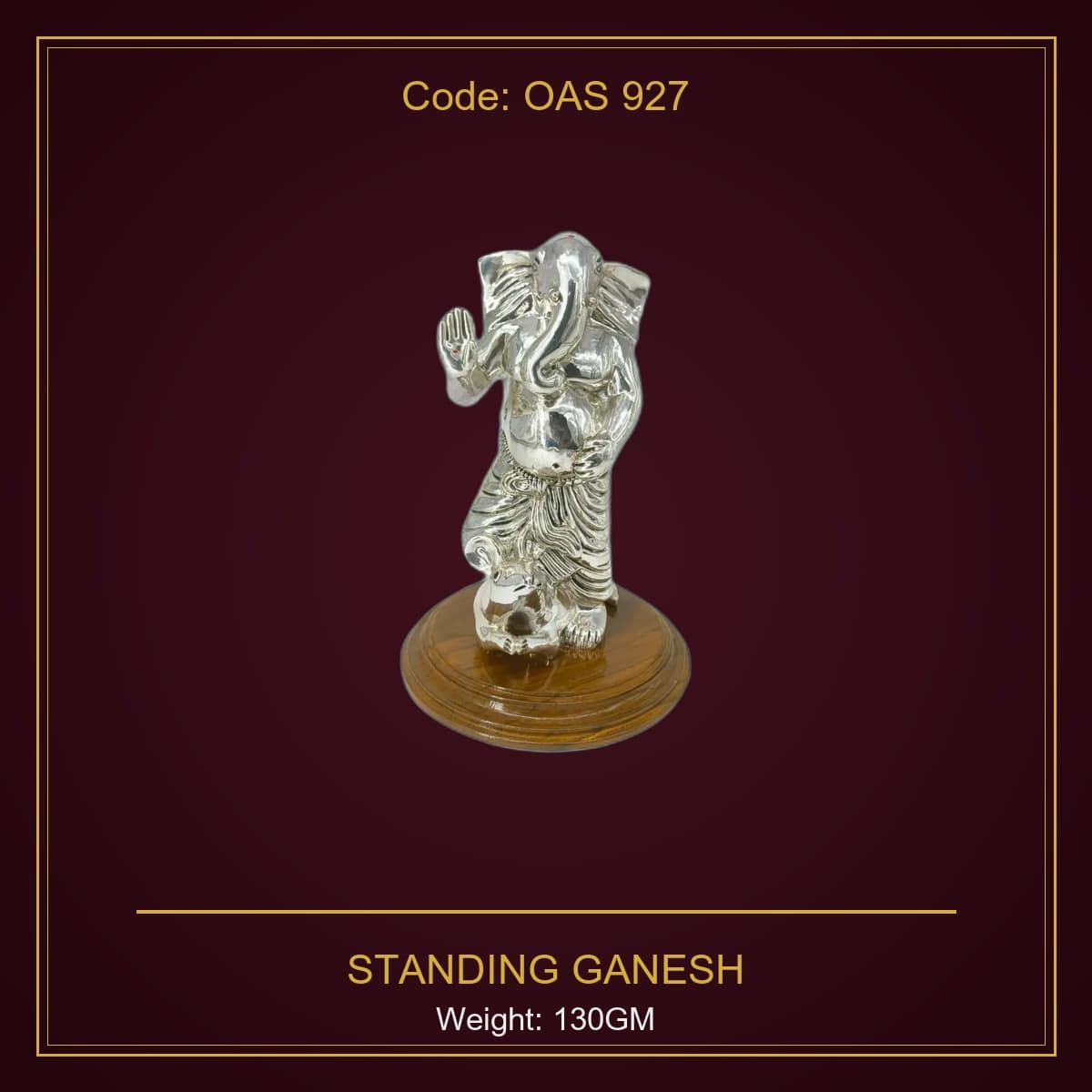 999 Silver Standing Ganesh
