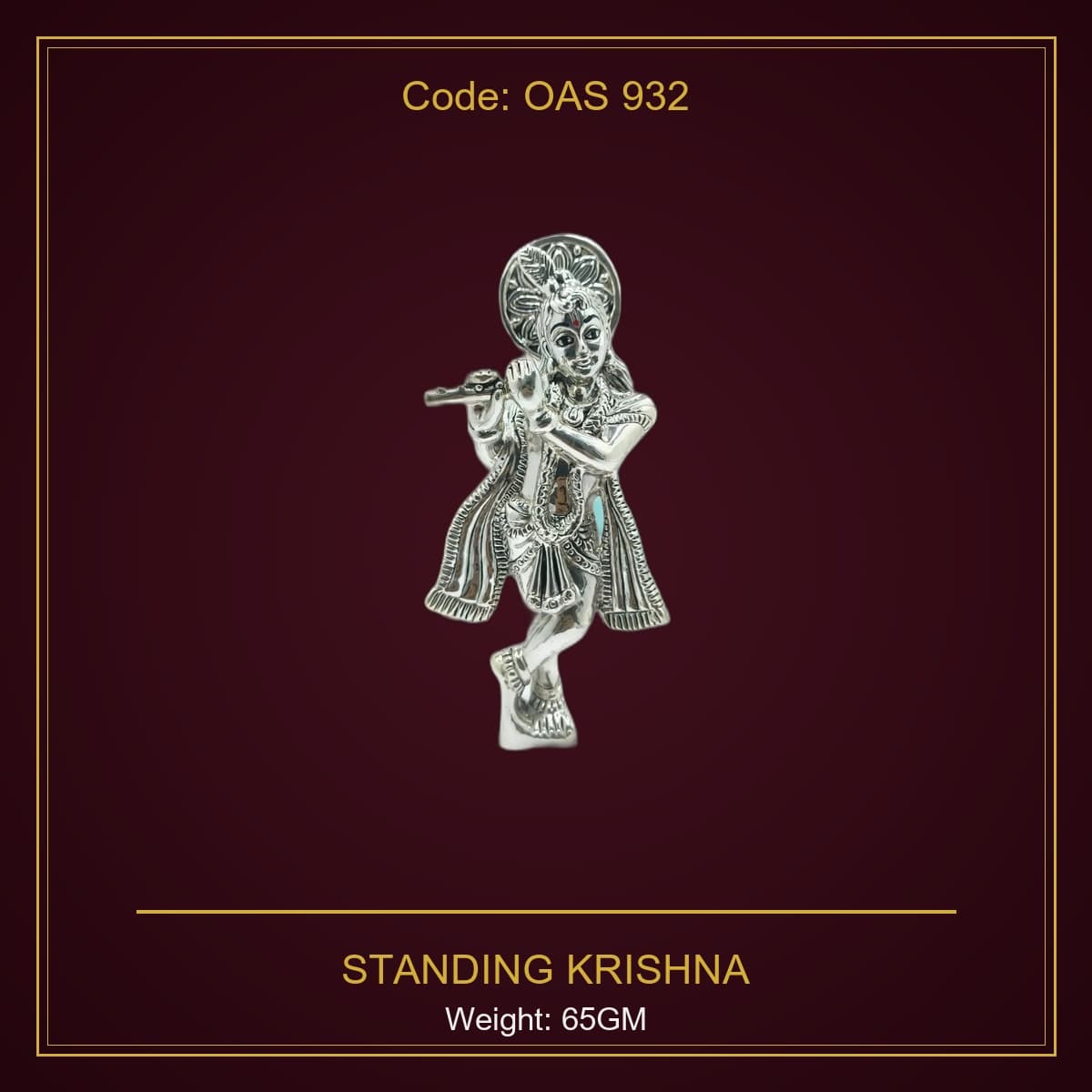 999 Silver Standing Krishna