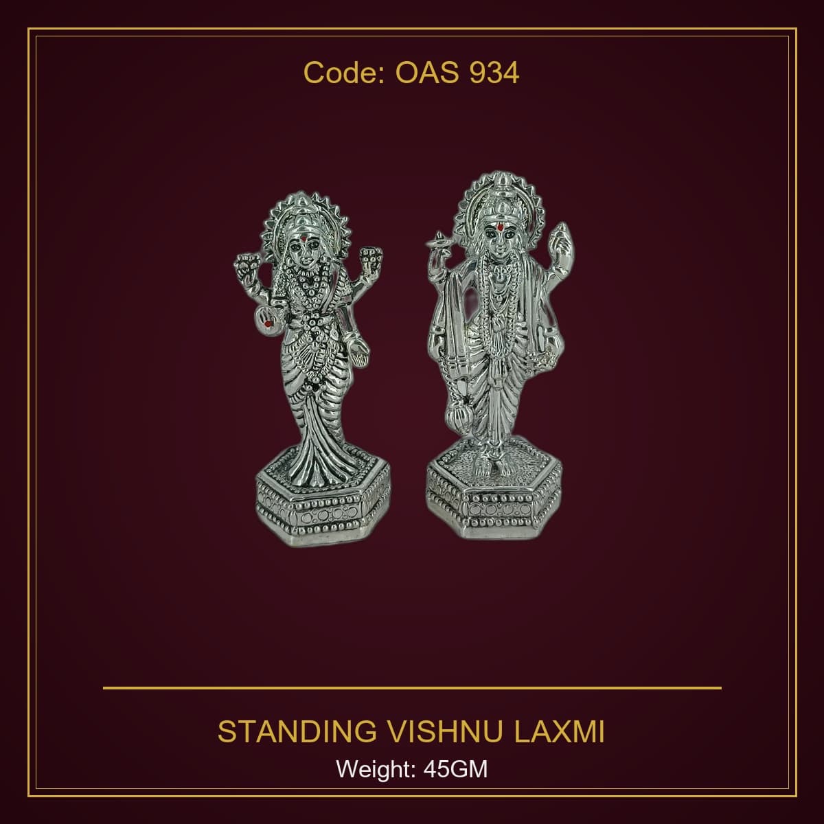 999 Silver Standing Vishnu Laxmi