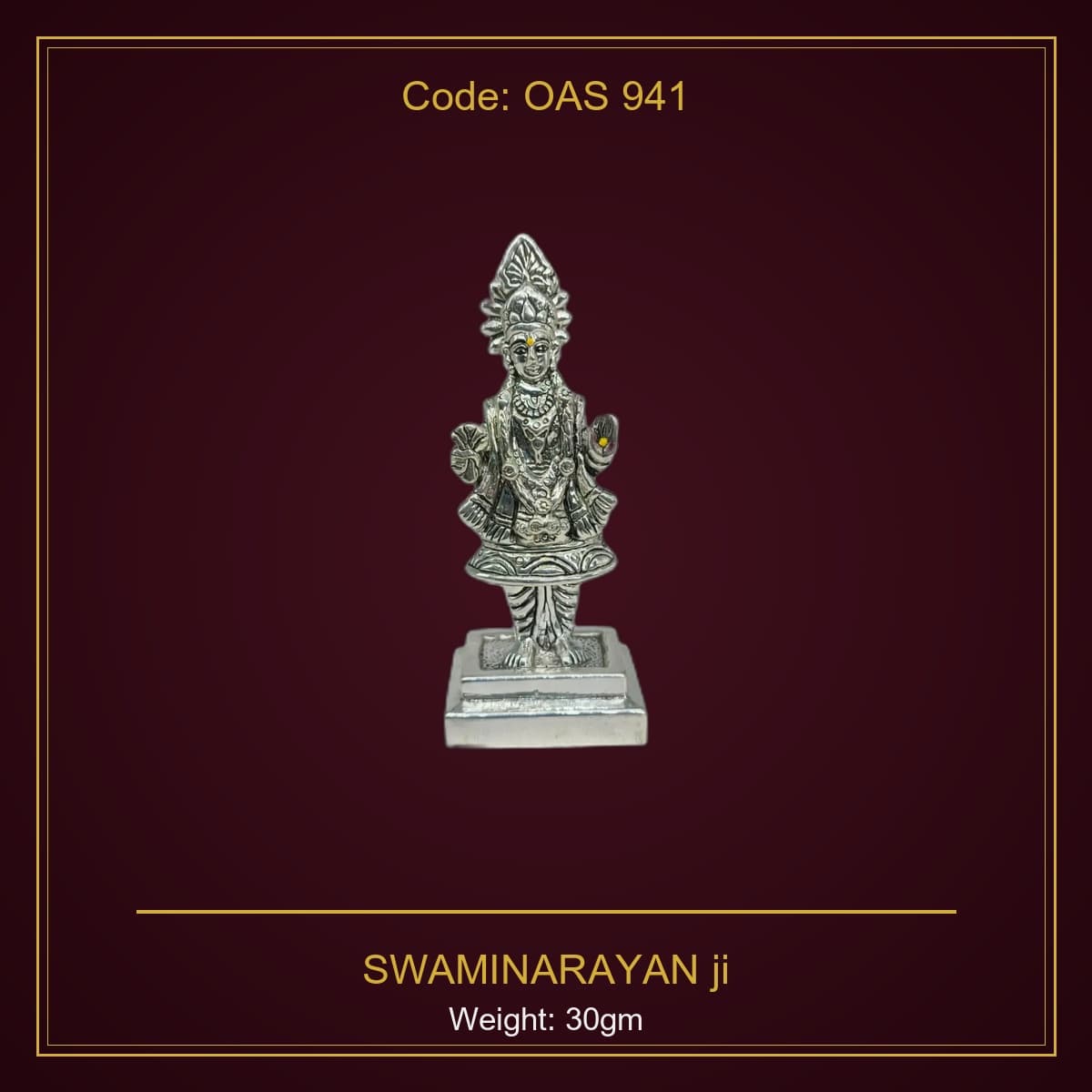 999 Silver SWAMINARAYAN ji