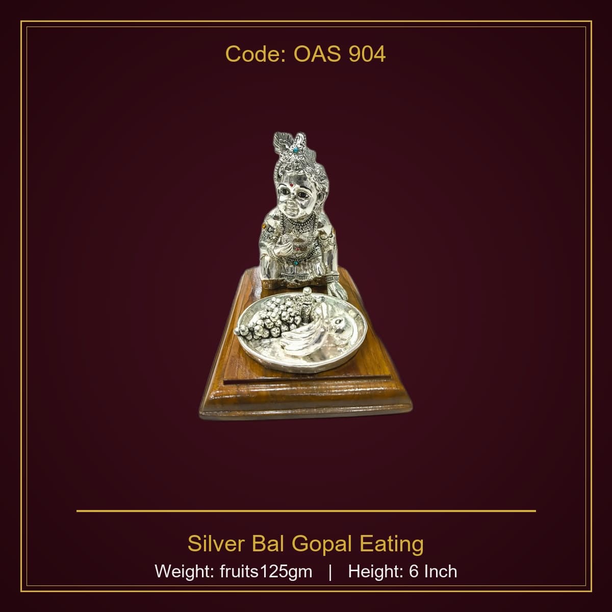 999 Silver Silver Bal Gopal Eating fruits125gm