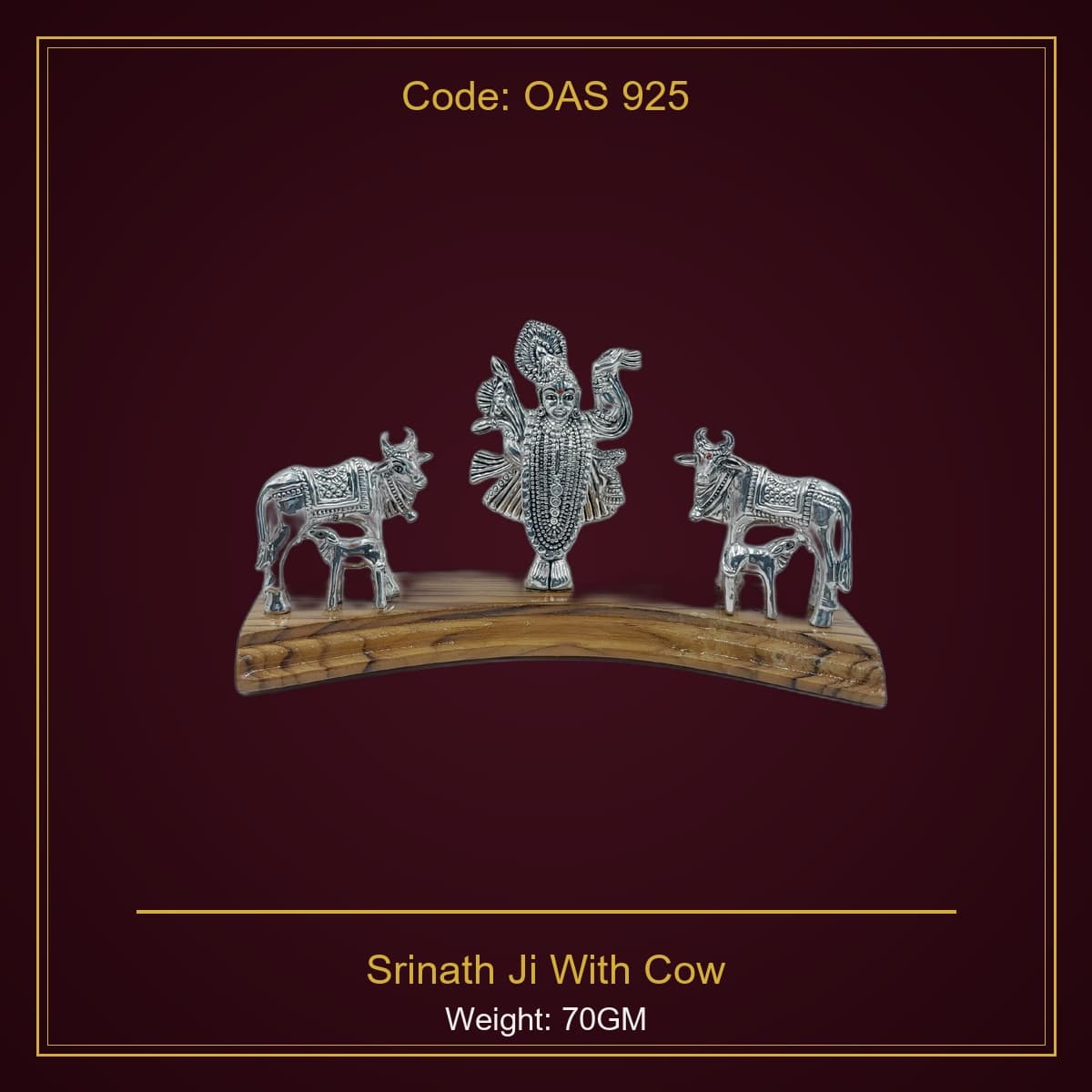 999 Silver Srinath Ji With Cow
